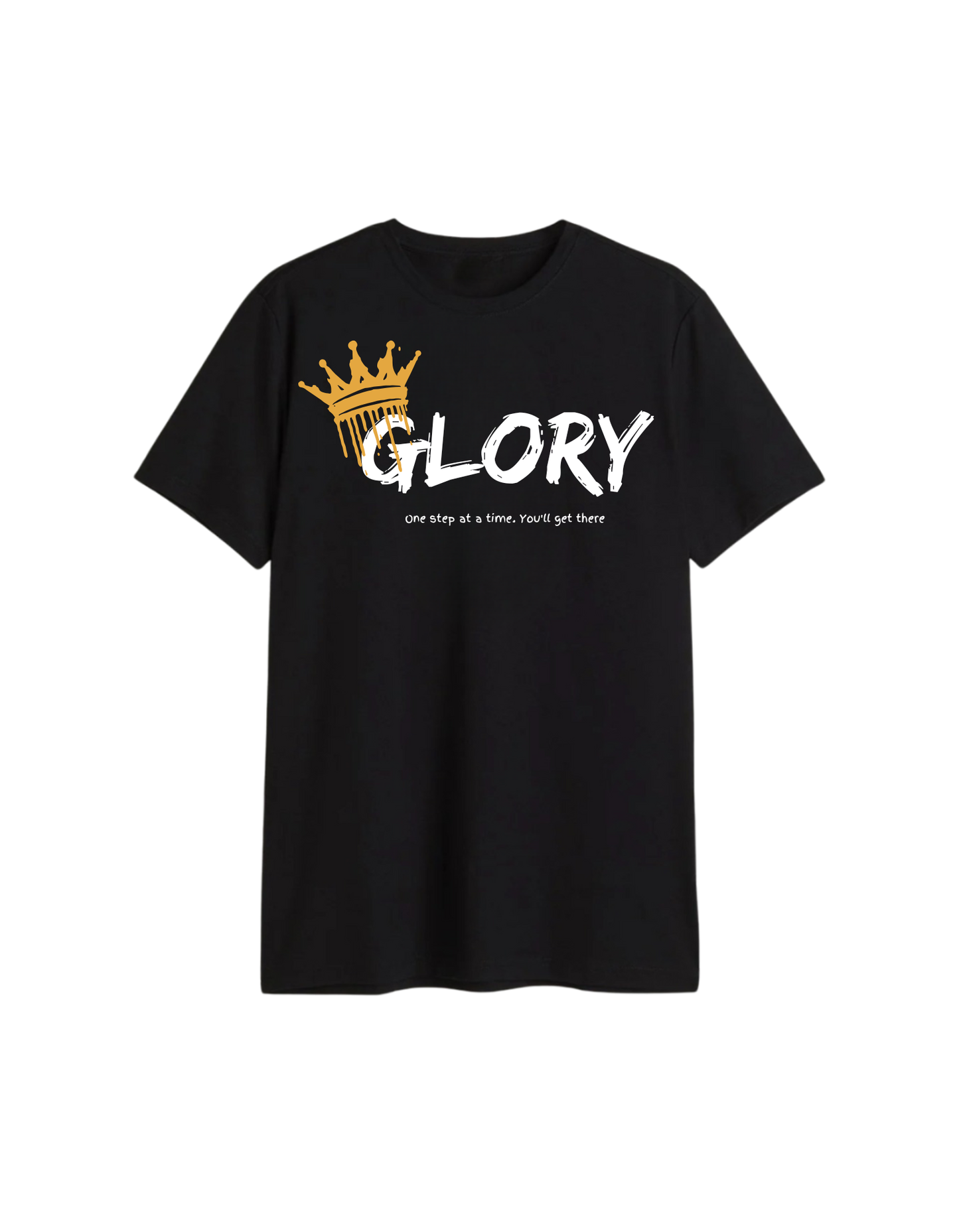 Glory Crown Printed T-Shirt – Unisex Regular Fit Black Cotton Tee