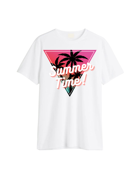 Summer Time Graphic T-Shirt – Unisex Regular Fit | Tropical Palm Print Tee