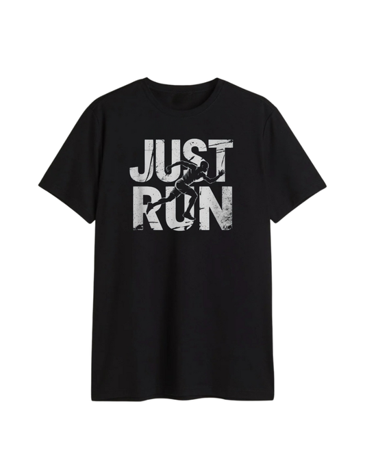 Just Run Printed T-Shirt – Regular Fit Cotton Casual Wear