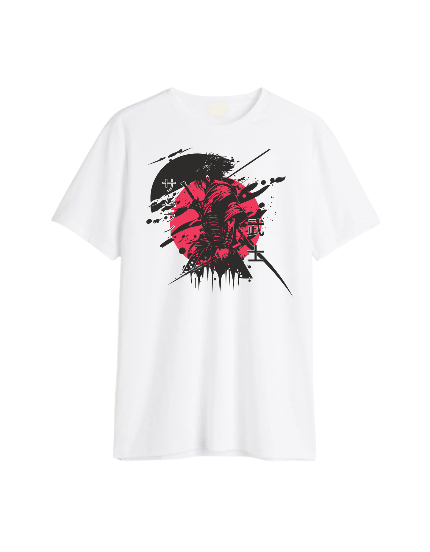 Japanese Red Sun Brush Art T-Shirt – Unisex Regular Fit Aesthetic Tee